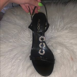 Aldo Heels - Black with Rhinestones